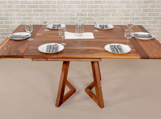 Fundy apartment size extending table in walnut