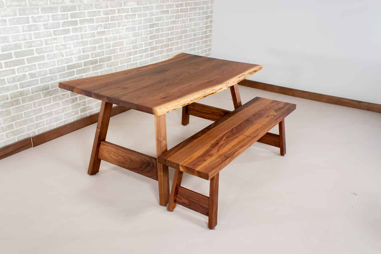 Kinbrook Live Edge Dining Table With Bench - Loewen Design Studios