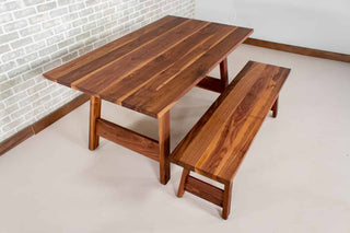 Kinbrook Milled Edge Dining Table With Bench - Loewen Design Studios