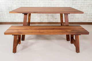 Kinbrook Milled Edge Dining Table With Bench - Loewen Design Studios
