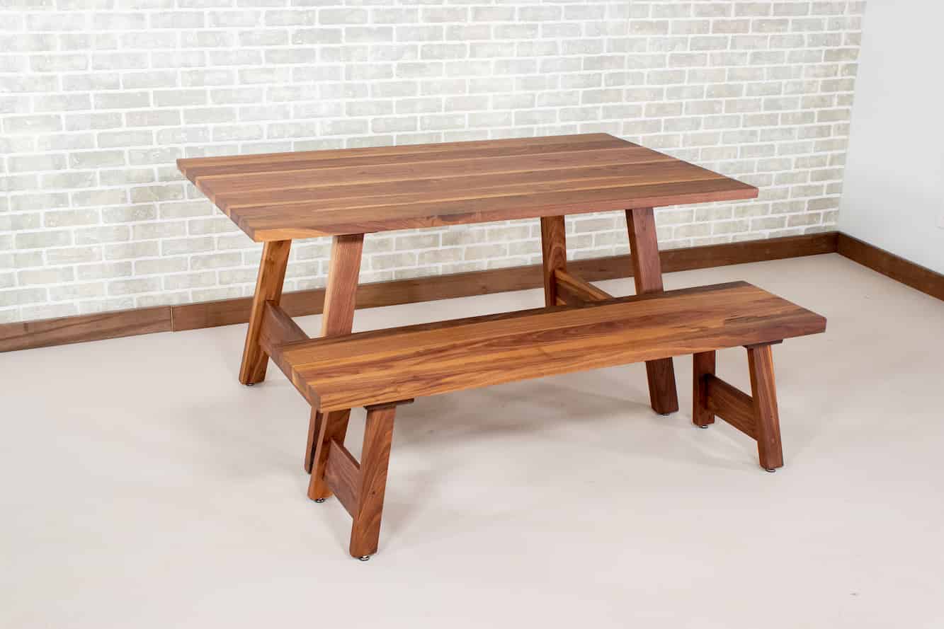Kinbrook Milled Edge Dining Table With Bench - Loewen Design Studios