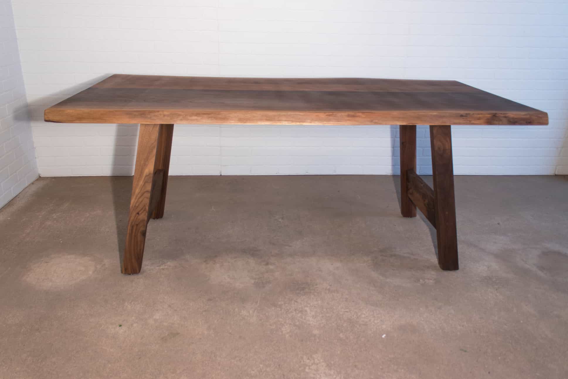 live edge walnut table on walnut legs