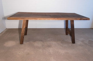 live edge walnut table on walnut legs