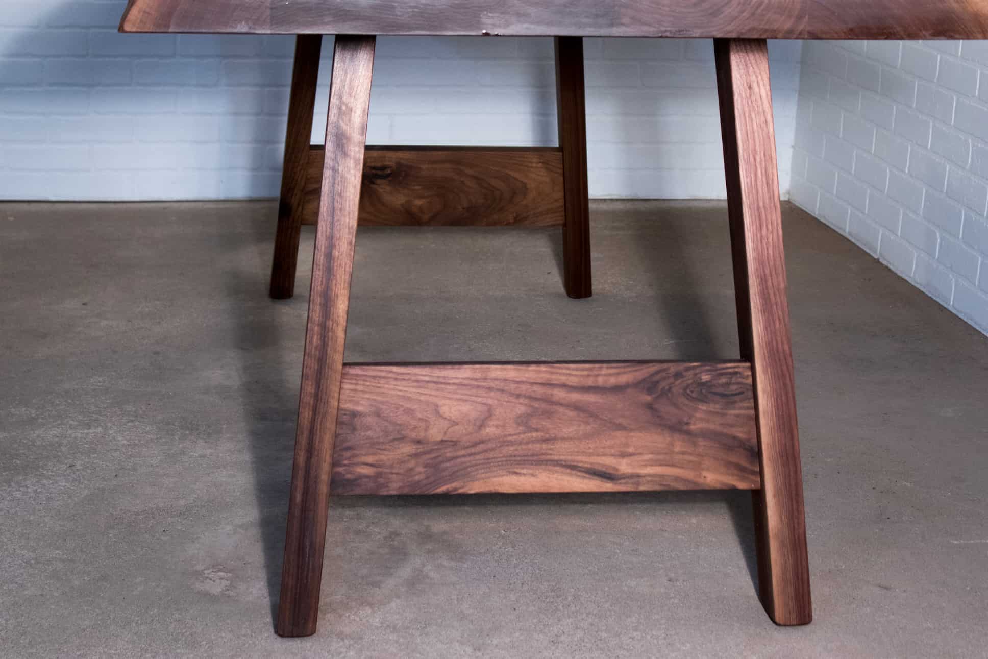 live edge walnut table on walnut legs