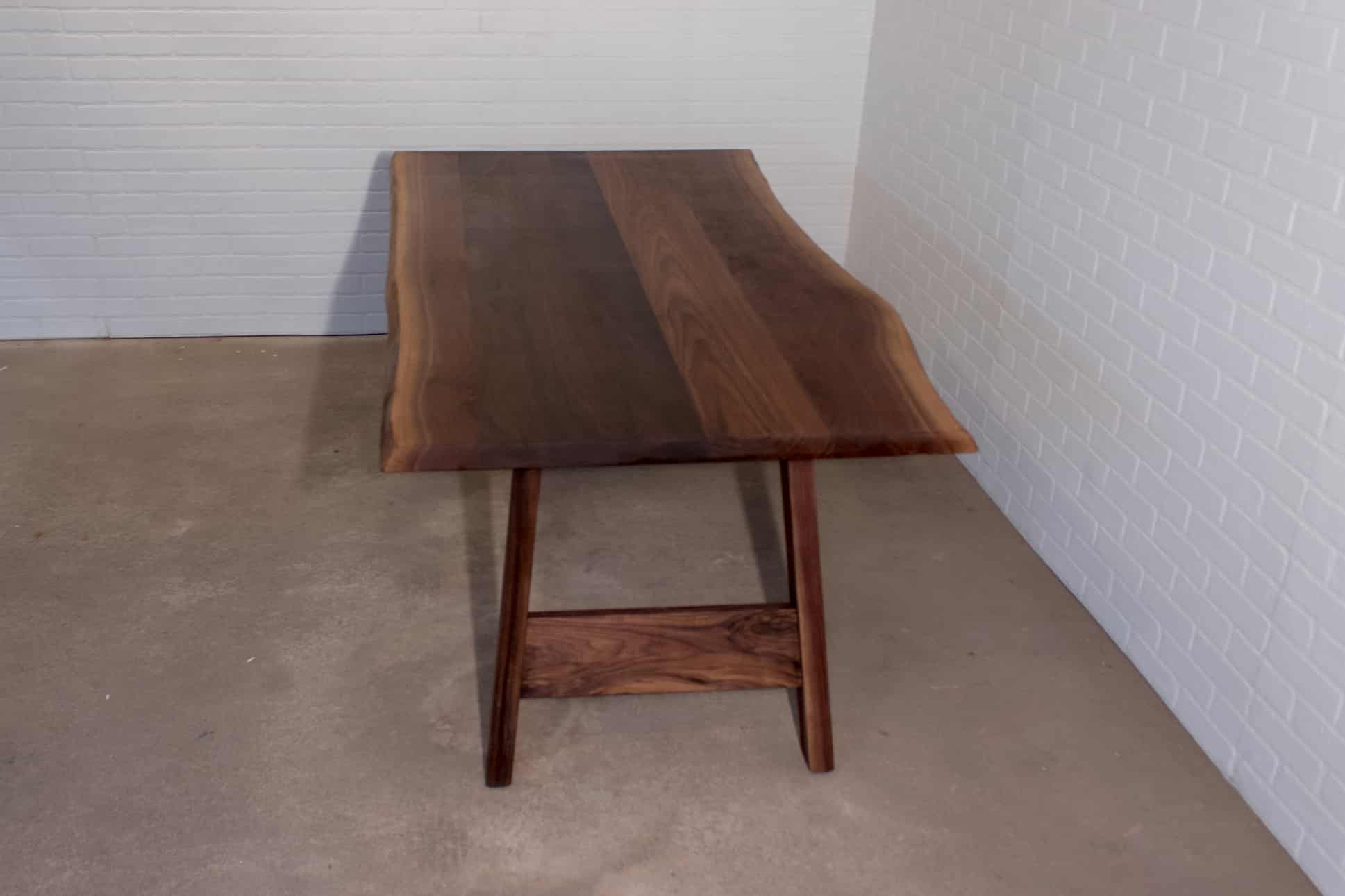 live edge walnut table on walnut legs