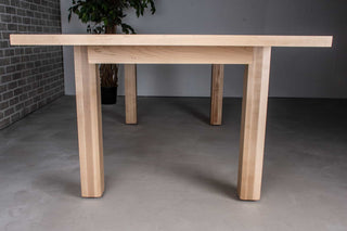 maple end extension table on parsons base