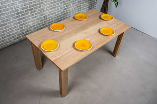 maple end extension table on parsons base