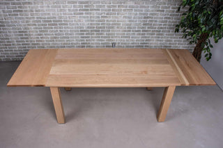 maple end extension table on parsons base