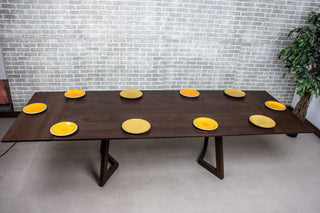 rock maple end extension table in espresso on wood legs