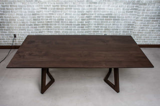 rock maple end extension table in espresso on wood legs