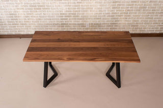 Saguaro Table on Black Steel Chevron Legs - Loewen Design Studios