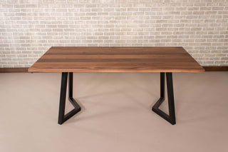 Saguaro Table on Black Steel Chevron Legs - Loewen Design Studios