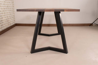 Saguaro Table on Black Steel Chevron Legs - Loewen Design Studios