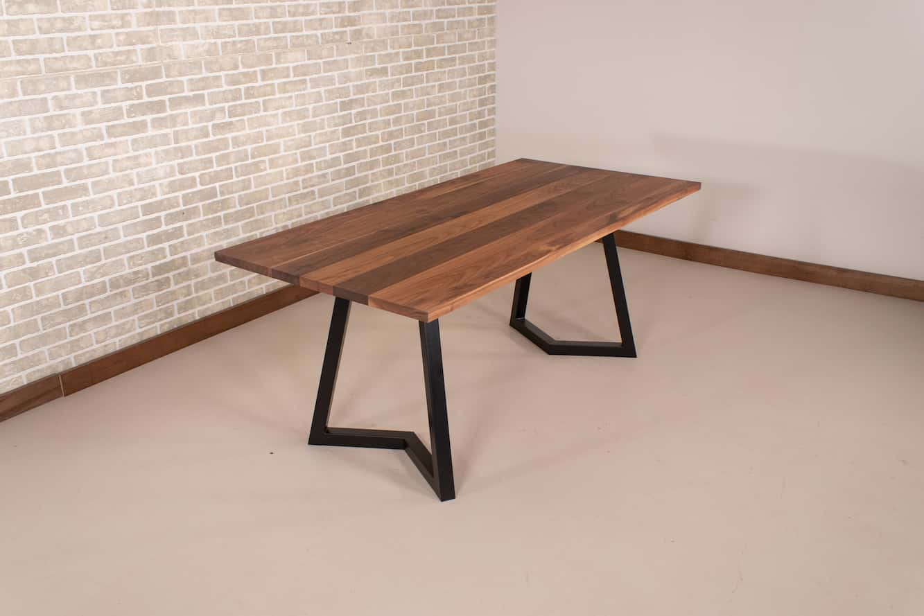 Saguaro Table on Black Steel Chevron Legs - Loewen Design Studios