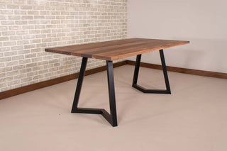 Saguaro Table on Black Steel Chevron Legs - Loewen Design Studios