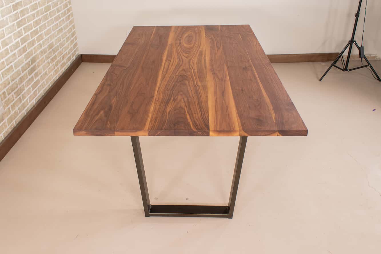 Saguaro Table on Steel Angle U Legs in Bronze - Loewen Design Studios