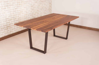 Saguaro Table on Steel Angle U Legs in Burnt Penny - Loewen Design Studios
