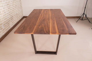 Saguaro Table on Steel Angle U Legs in Burnt Penny - Loewen Design Studios