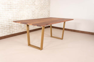 Saguaro Table on Steel Angle U Legs in Gold - Loewen Design Studios