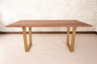 Saguaro Table on Steel Angle U Legs in Gold - Loewen Design Studios