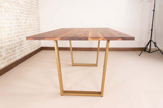 Saguaro Table on Steel Angle U Legs in Gold - Loewen Design Studios