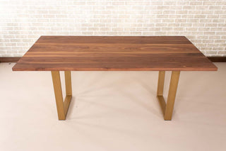 Saguaro Table on Steel Angle U Legs in Gold - Loewen Design Studios
