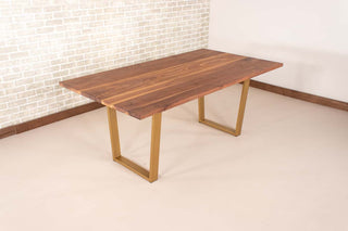 Saguaro Table on Steel Angle U Legs in Gold - Loewen Design Studios