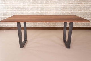 Saguaro Table on Steel Angle U Legs in Gunmetal - Loewen Design Studios
