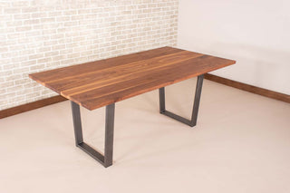 Saguaro Table on Steel Angle U Legs in Gunmetal - Loewen Design Studios