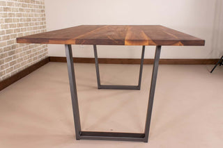 Saguaro Table on Steel Angle U Legs in Gunmetal - Loewen Design Studios