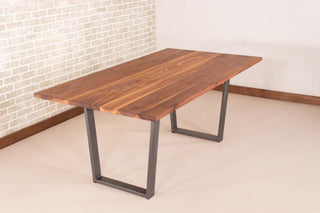 Saguaro Table on Steel Angle U Legs in Gunmetal - Loewen Design Studios