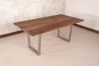 Saguaro Table on Steel Angle U Legs in Nickel - Loewen Design Studios