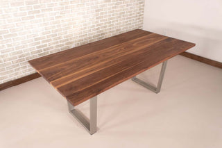 Saguaro Table on Steel Angle U Legs in Nickel - Loewen Design Studios