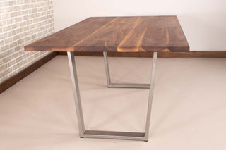 Saguaro Table on Steel Angle U Legs in Nickel - Loewen Design Studios