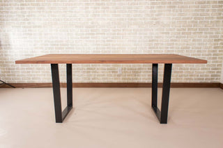 Saguaro Table on Steel Angle U Legs in Satin Black - Loewen Design Studios