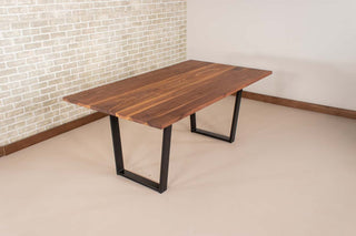 Saguaro Table on Steel Angle U Legs in Satin Black - Loewen Design Studios