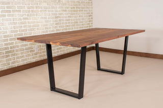 Saguaro Table on Steel Angle U Legs in Satin Black - Loewen Design Studios