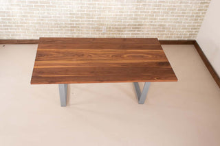 Saguaro Table on Steel Angle U Legs in Silver - Loewen Design Studios