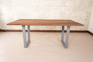 Saguaro Table on Steel Angle U Legs in Silver - Loewen Design Studios