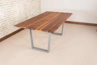 Saguaro Table on Steel Angle U Legs in Silver - Loewen Design Studios