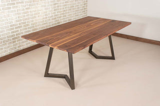Saguaro Table on Steel Chevron Legs in Bronze - Loewen Design Studios