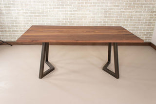 Saguaro Table on Steel Chevron Legs in Bronze - Loewen Design Studios