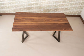 Saguaro Table on Steel Chevron Legs in Bronze - Loewen Design Studios