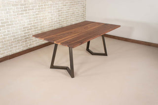 Saguaro Table on Steel Chevron Legs in Bronze - Loewen Design Studios