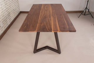 Saguaro Table on Steel Chevron Legs in Burnt Penny - Loewen Design Studios