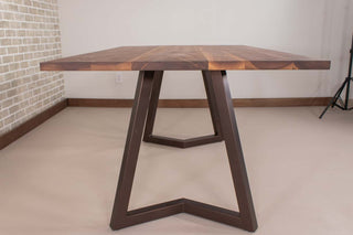 Saguaro Table on Steel Chevron Legs in Burnt Penny - Loewen Design Studios