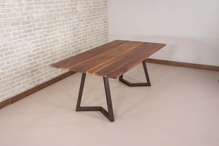 Saguaro Table on Steel Chevron Legs in Burnt Penny - Loewen Design Studios