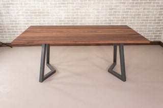 Saguaro Table on Steel Chevron Legs in Gunmetal - Loewen Design Studios