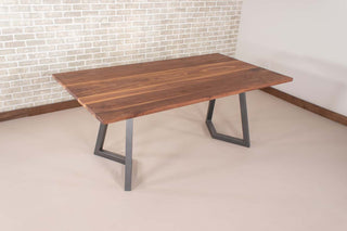 Saguaro Table on Steel Chevron Legs in Gunmetal - Loewen Design Studios