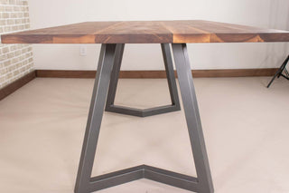 Saguaro Table on Steel Chevron Legs in Gunmetal - Loewen Design Studios